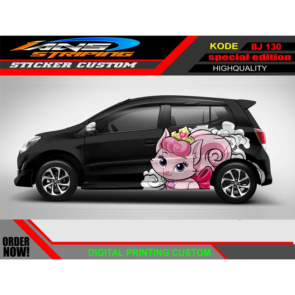 STIKER MOBIL AGYA AYLA KARTUN / STICKER HONDA JAZZ / STICKER DECAL MOBIL JAZZ / DECAL STICKER MOBIL