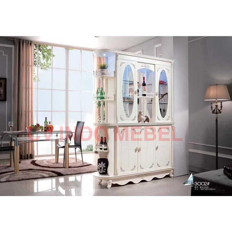 Buffet penyekat ruangan lemari partisi pajangan lemari hias ready makassar pembatas ruangan import p