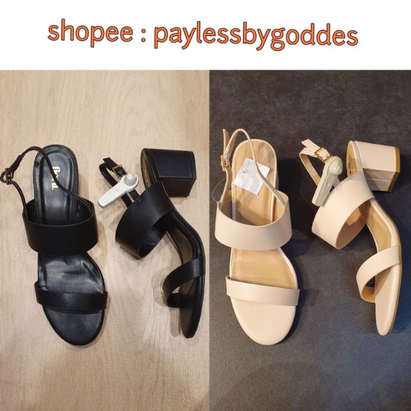 Jastip Termurah Payless by Goddes Sandal Heels Sendal Block Hak Tahu Kotak Chunky Fioni