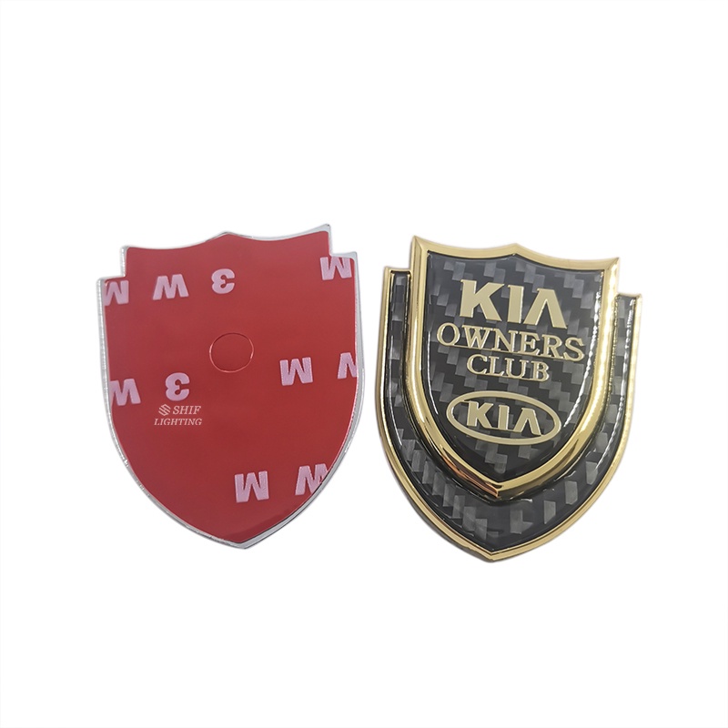 1pc Stiker Emblem Logo KIA Owners Club Bahan Metal Carbon Fiber Untuk Dekorasi Mobil