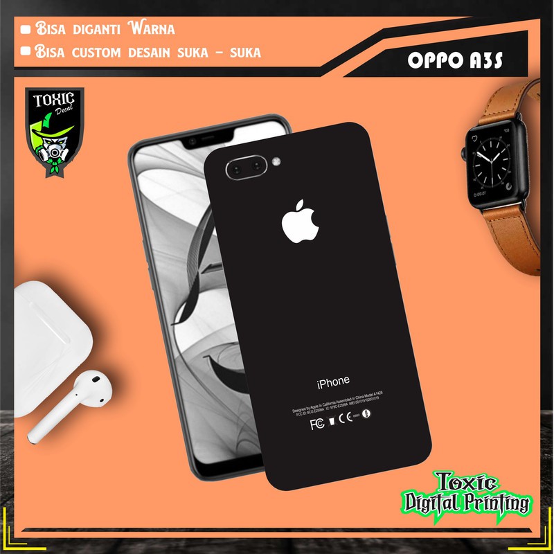 Garskin Skins HP OPPO A3S IPHONE BLACK