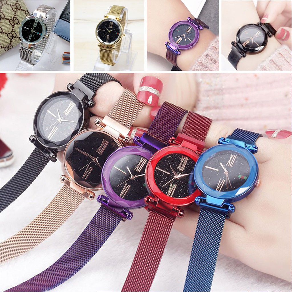 [✅COD] Jam Tangan Rantai Magnet Analog Watch Aksesoris Fashion Korean Style Wanita Cewek Anti Air Murah Couple Original