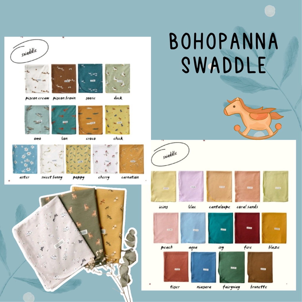 BohoPanna Swaddle / Bedong uk 85 x 105cm SUPER SOFT PRINT CBKS SO