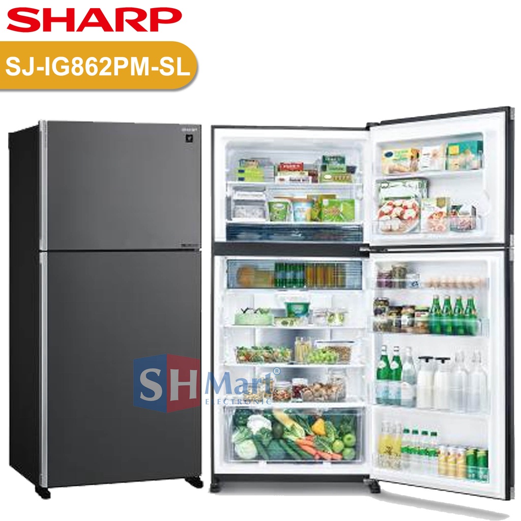 KULKAS SHARP 2 PINTU SJ-IG862PM-SL / SJ-IG863PG-BK KAPASITAS 613 LITER J-TECH INVERTER PLASMACLUSTER GARANSI RESMI