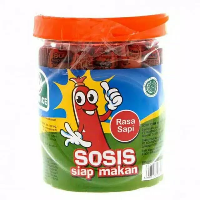 

SO NICE Sosis Siap Makan Rasa Sapi 1 Dus isi 6 Toples