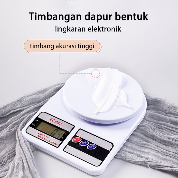 Akurasi tinggi Timbangan dapur bentuk lingkaran elektronik mini 10kg / Timbangan Dapur Digital SF400 / Electronic Portable Kitchen Scale / Timbangan Dapur Digital / Kitchen Scale / Timbangan Digital GSE / Timbangan Kue  / Timbangan Kue Digital 10kg