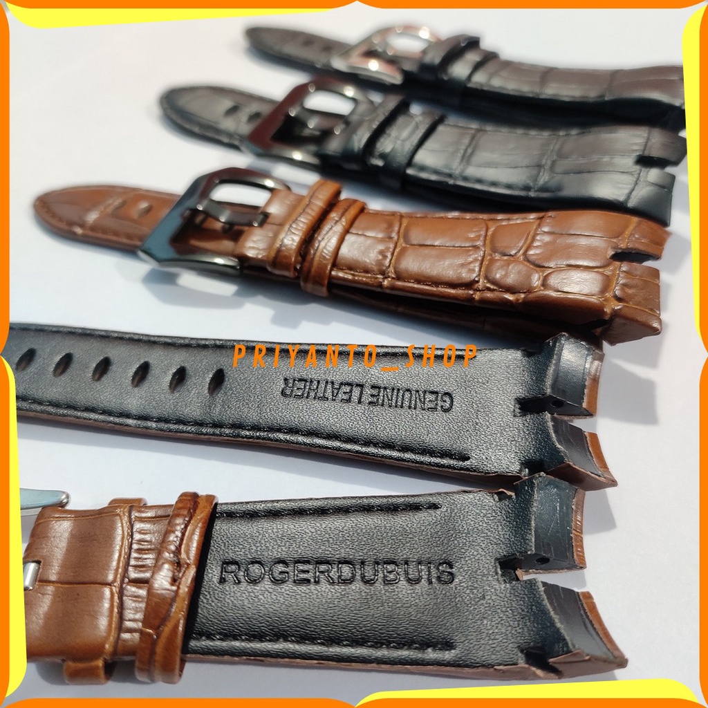 STRAP TALI JAM TANGAN ROGERDUBUIS 26MM LEATHER KULIT PREMIUM BUCKLE POLISHED TERBAIK