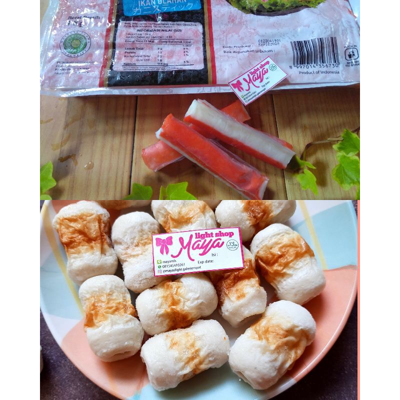 Frozen Crab stick chikuwa satuan halal kepiting crab surimi murah enak sushi shabu shabu