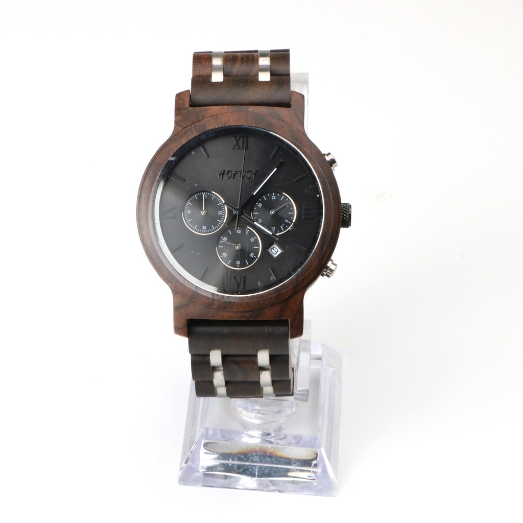  Jam  Tangan Quartz Pria Bahan Kayu  Handmade Gaya Jepang  