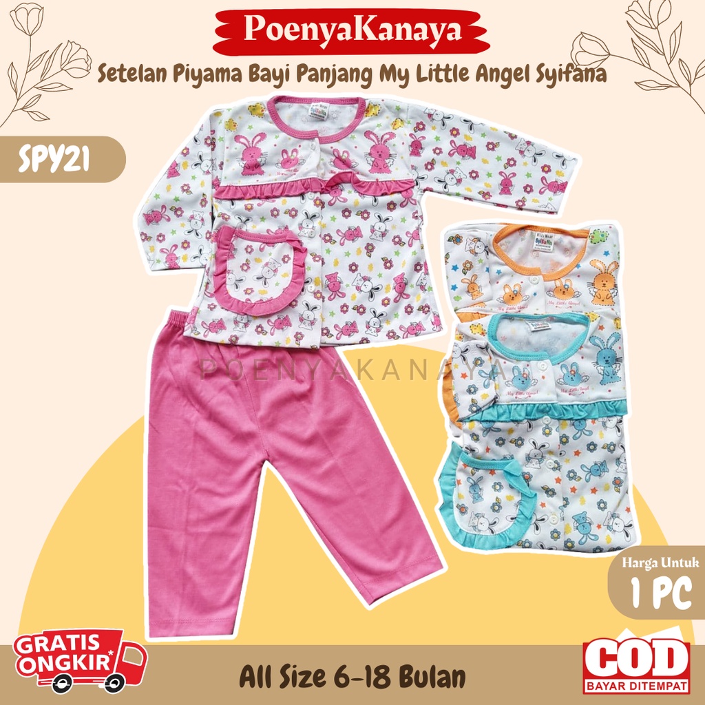 Setelan Baju Bayi Piyama Bayi Panjang Perempuan MY LITTLE ANGEL Syifana 6-18 bulan SPY21