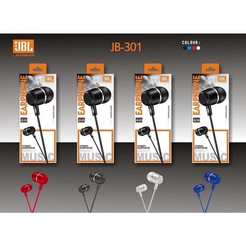 HEADSET JBL JB-301 &amp; JB-304 Stereo Earphone Headset Fullbass Extrabass Megabass