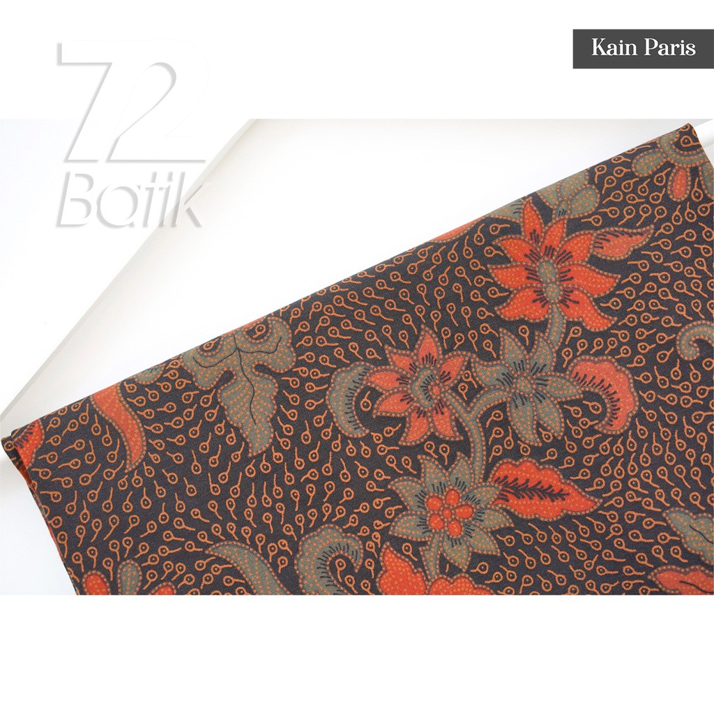 KAIN BATIK PREMIUM Bahan Paris Motif Kembang Warna Merah Bata Hijau Daun 724678 Cap 72 Jarik Jarit Samping Kebat Panjang Batik Paris Modern Premium Bahan Seragam Batik Pernikahan Kantor Keluarga Murah Kamen Jadi Batik Bali Lembaran