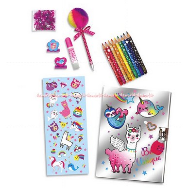 Hot Focus Coloring Secret Journal Diary Dengan Gembok Pensil Warna Pulpen Bulu