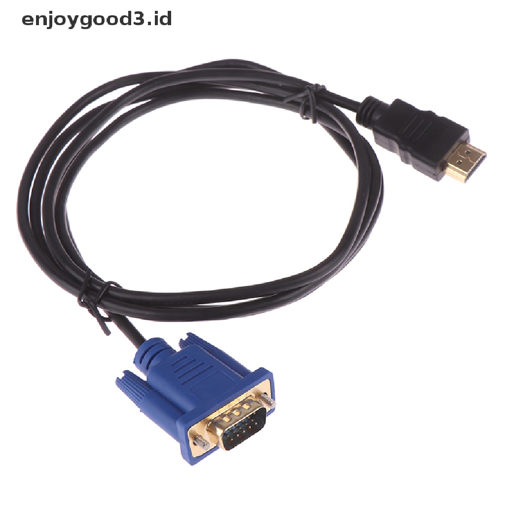 Kabel Adapter Hdmi Gold Male To Vga Hd-15 Male 15pin 1080p Panjang 6ft 1.8m