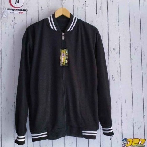 Jaket Baseball Polos Resleting Pria wanita | Bahan Tebal