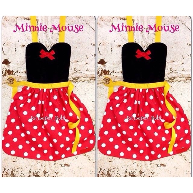 Apron Celemek Kostum Souvenir Dewasa Disney Princess Minnie Mouse