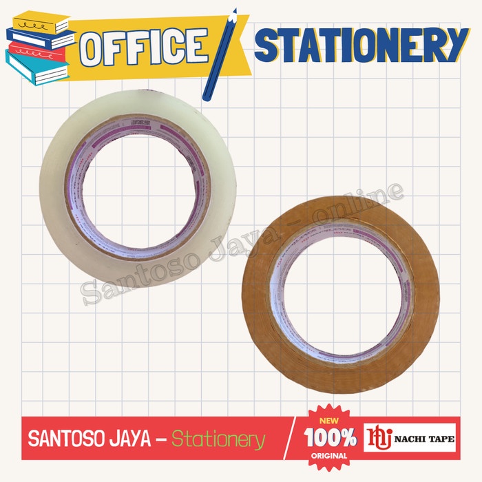 

Lakban NACHI Transparan Bening - Cokelat 48 mm - 2 inch
