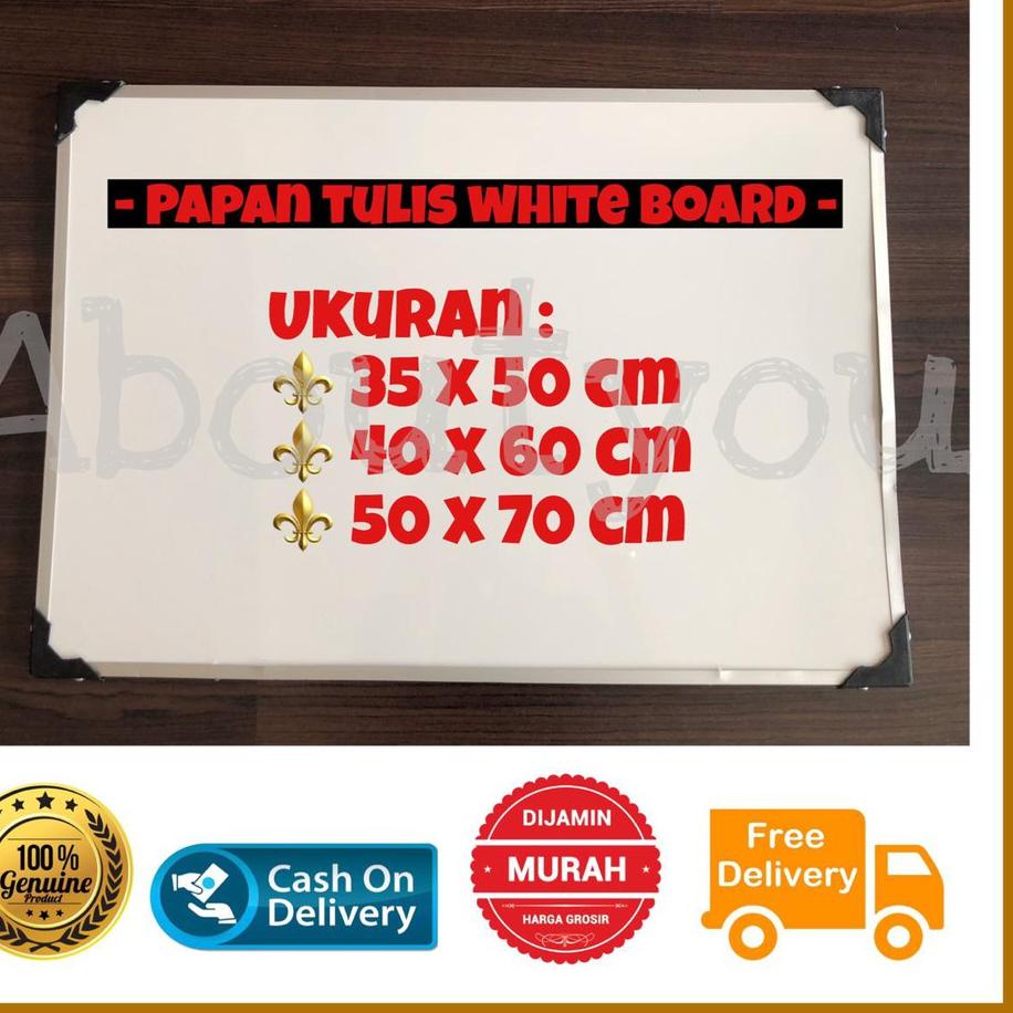 

Model Baru Papan tulis White board gantung 35 x 50 cm besar MURAH ✓