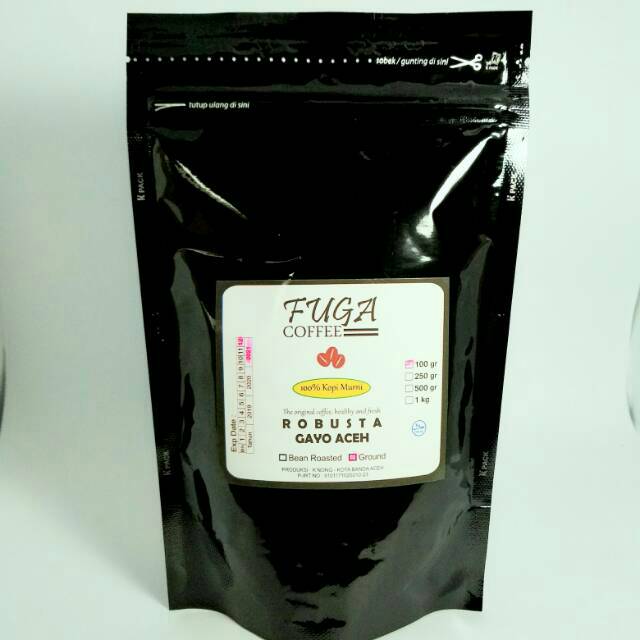 Jual Kopi Robusta Aceh Gayo Kemasan Gram By Fuga Coffee Shopee Indonesia