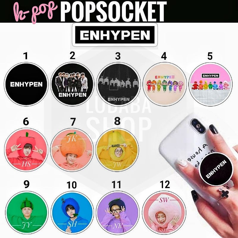 POPSOCKET KPOP BEBAS PILIH MOTIF KPOP ENHYPEN NO 1-12 / POP SOCKET ENHYPEN