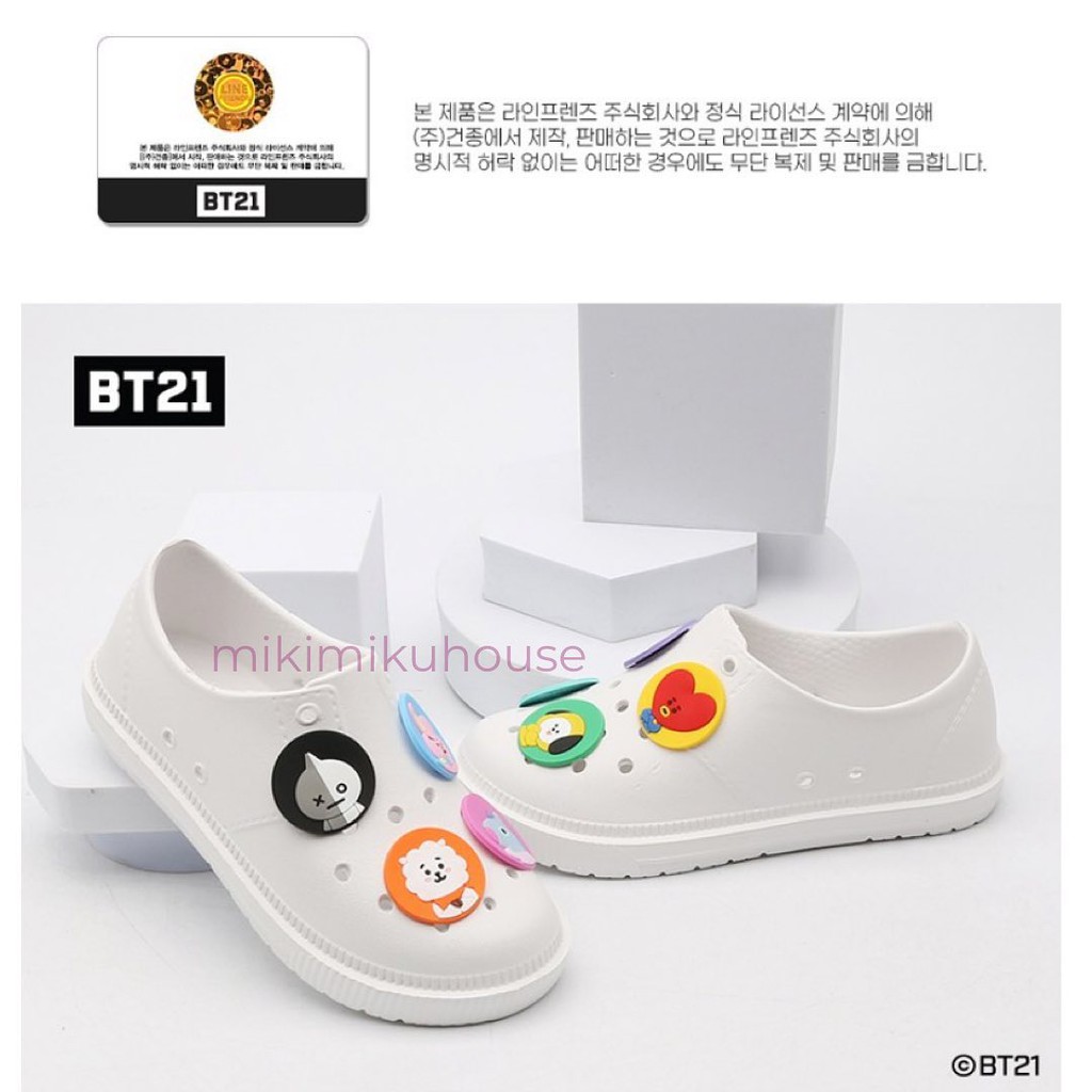 OFFICIAL BT21 SLIPPER SENDAL SANDAL BABY EVA BTS KOREA CHARACTER FACE DOLL VELCRO TINYTAN
