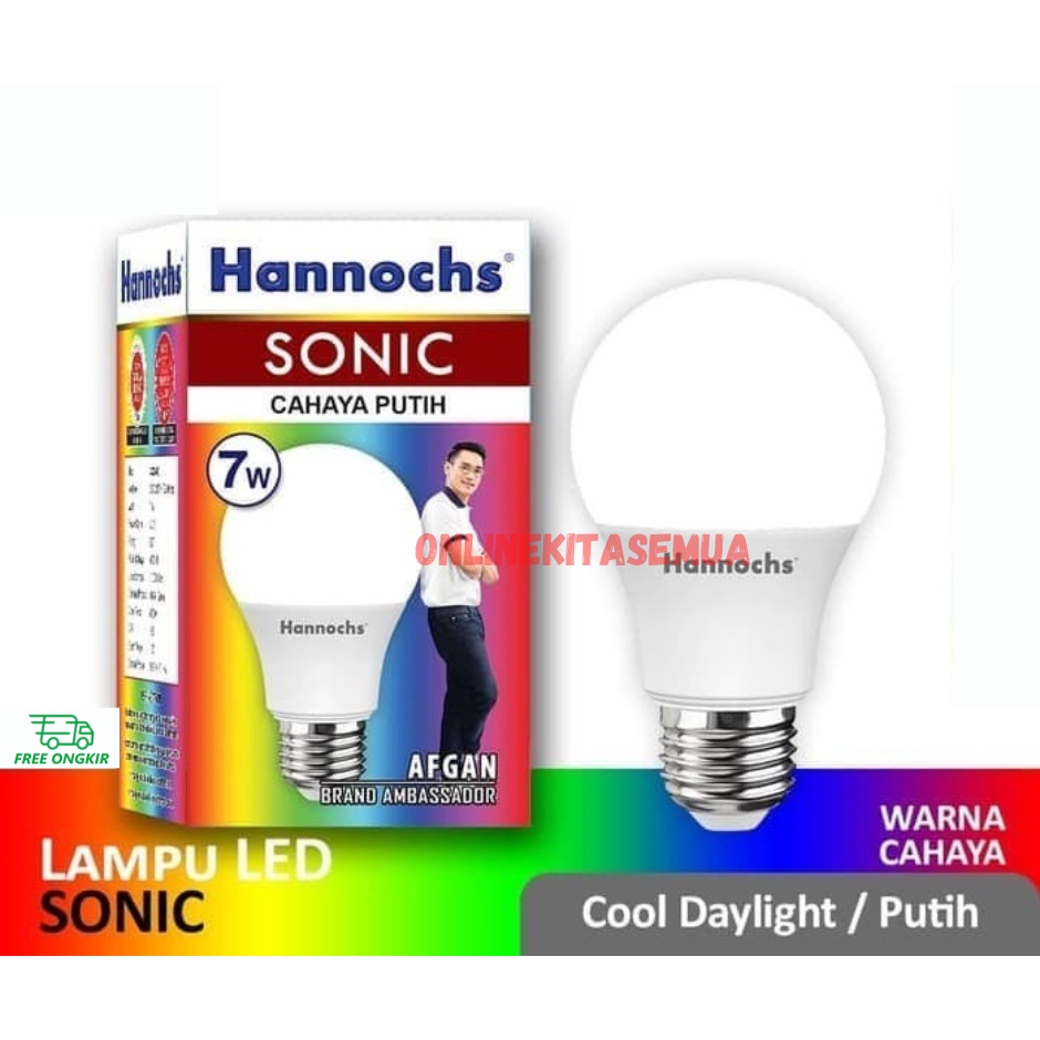 Lampu Bohlam Led Bulb HANNOCHS SONIC SNI Putih 6500K