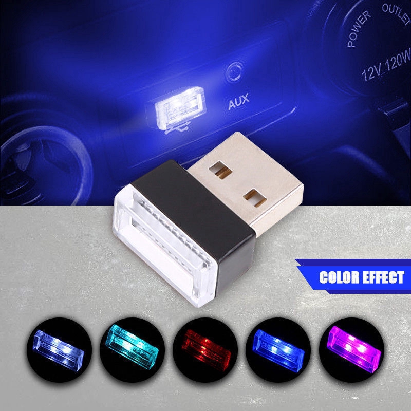 Ultra Blue USB Plug-In Miniature LED Car Interior Ambient