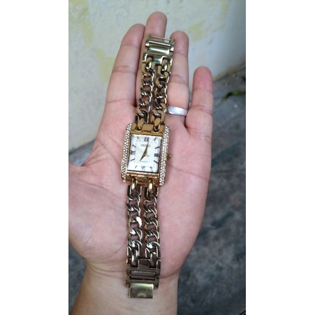 jam tangan guess cewek gold cantik second bekas original
