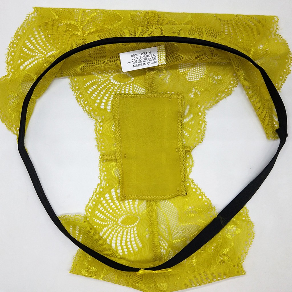 (COD) G-String Sexy Motif Bunga Pita Thong Lace  transparan Celana dalam Wanita C080