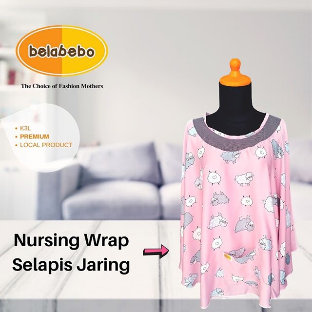 Belabebo Nursing Wrap Selapis Jaring BB-019 Warna Random