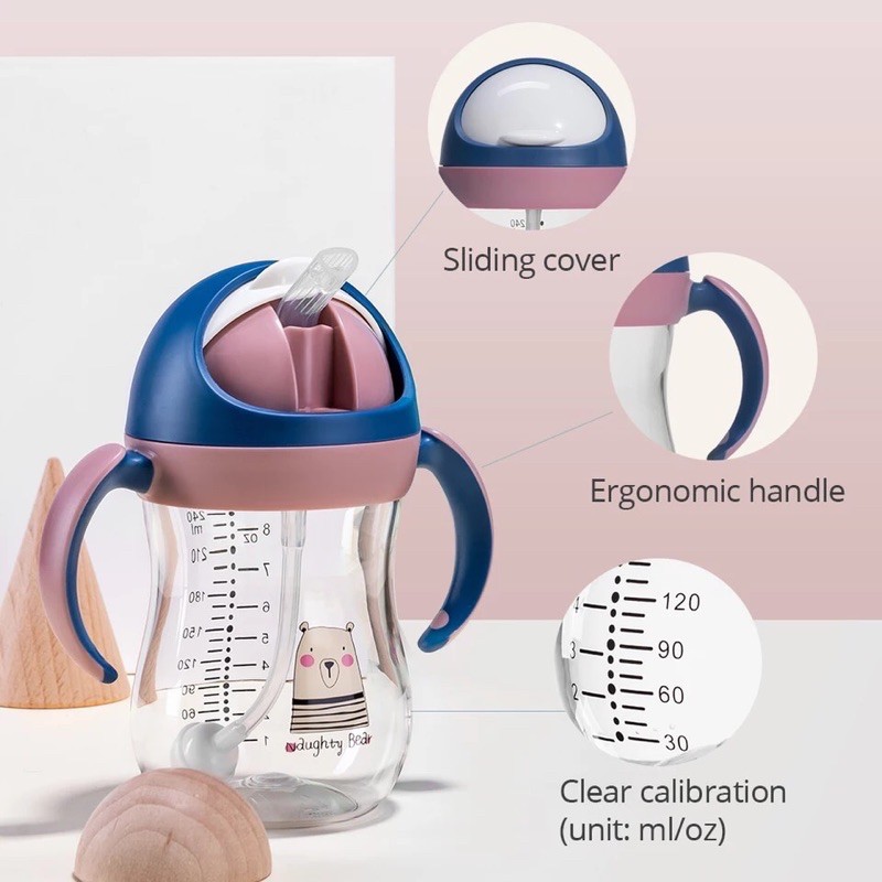 Sunveno Baby Tritan Sippy Cup 240ml Spout Cup Anti Sedak
