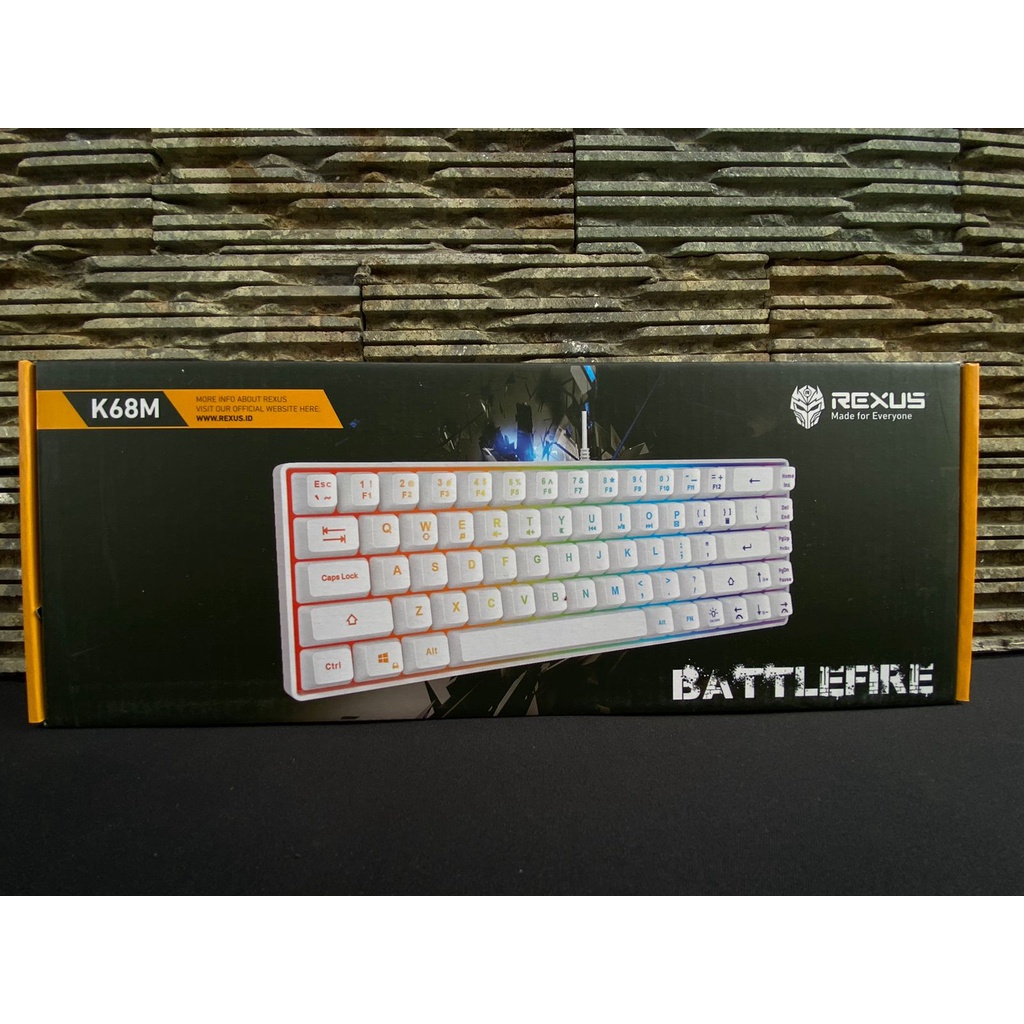 KEYBOARD GAMING MINI REXUS BATTLEFIRE K68M WHITE