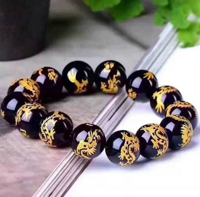 Manik Batu Tibet Motif Naga Bahan Craft Kerajinan Gelang Atau Kalung