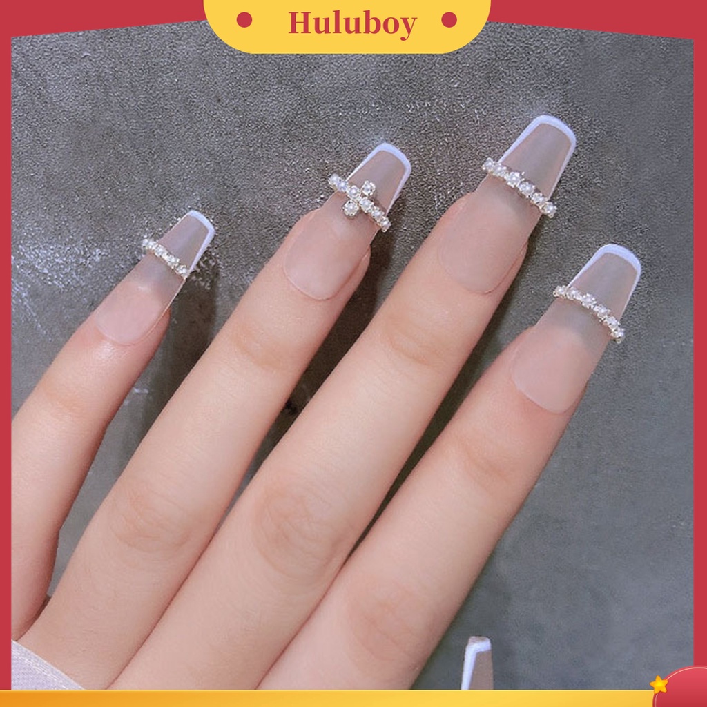 Huluboy Huluboy♡ Rantai Berlian Imitasi Tiga Dimensi Bahan Metal Untuk Perhiasan Kuku Jari