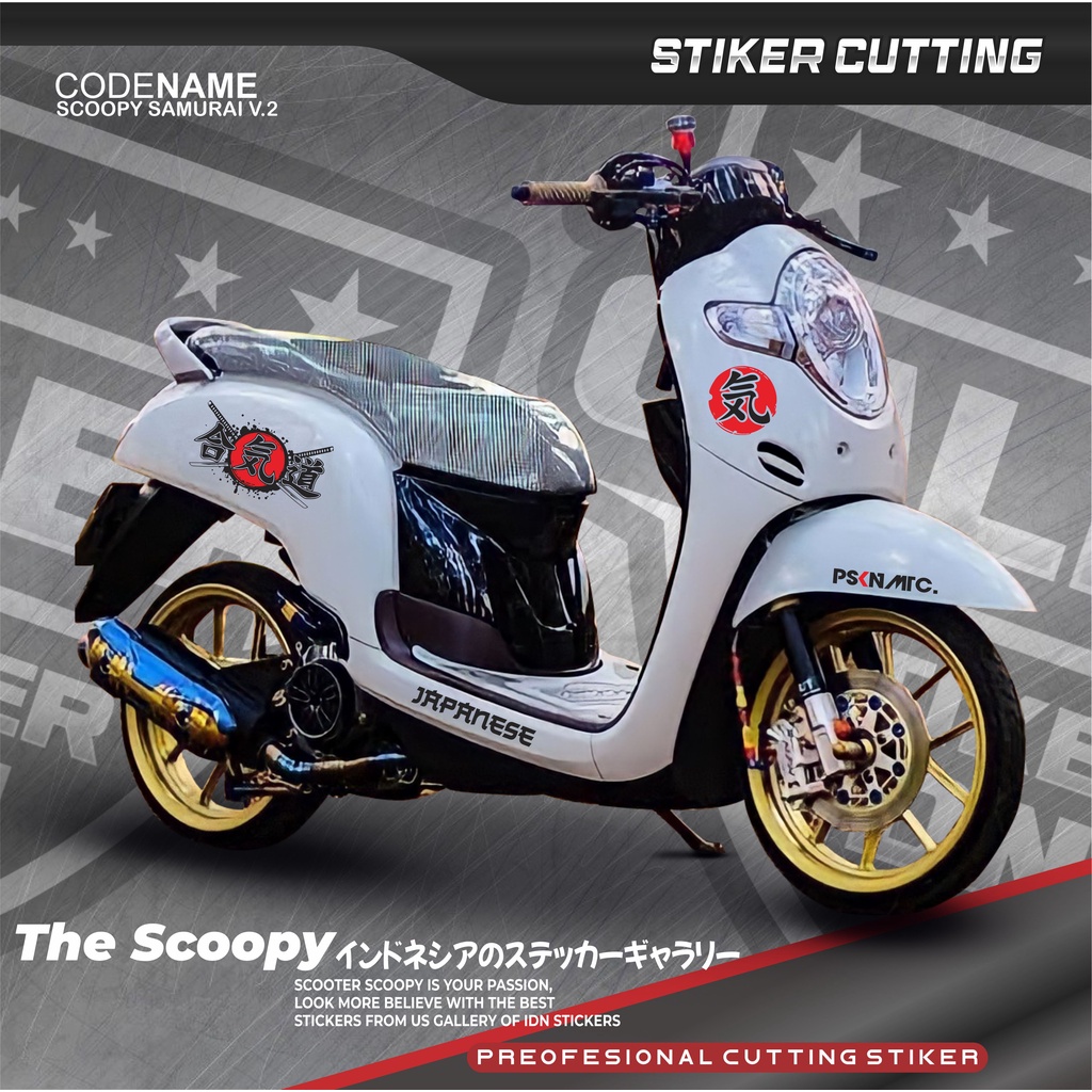 stiker all scoopy baru stiker kanji samurai javanese version stiker scoopy stiker cutting new samura