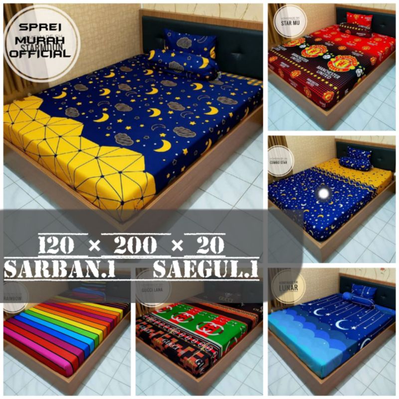 Sprei 120x200 No 3 Motif abstrak dewasa homemade moonstar rainbow pelangi red volcano polkadot LV