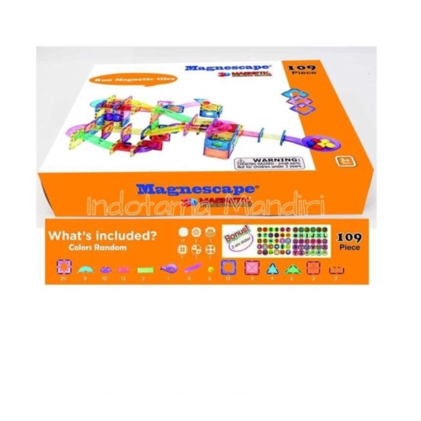 

Magnetic Tiles / Magnetic Marble Run / Magnet Run / Magnescape - 109pc Diskon