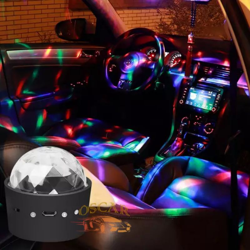 Lampu Disko RGB Sensor Musik Colok USB Disco Car Light Lampu Tumblr Mini Aesthetic Lampu Kabin Mobil