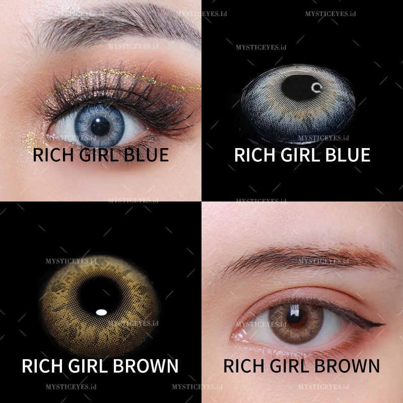 [✅COD] MYSTICEYES SOFTLENS RICH GIRL Lensa Kontak  Normal 14MM