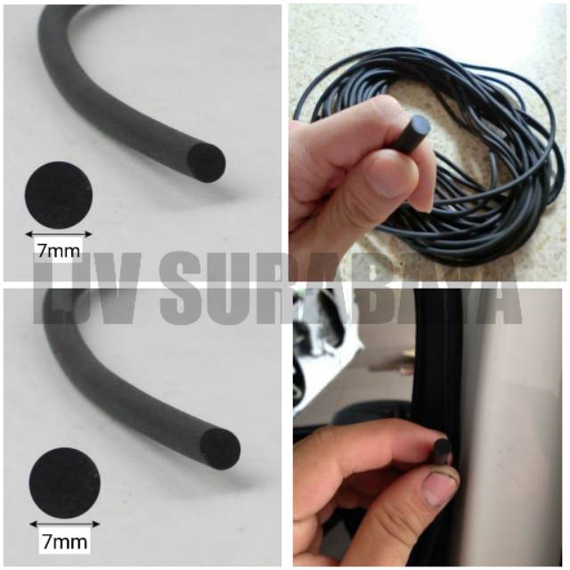 4 METER Peredam Karet Pintu Mobil Bulat 7mm - Karet Pintu Mobil O