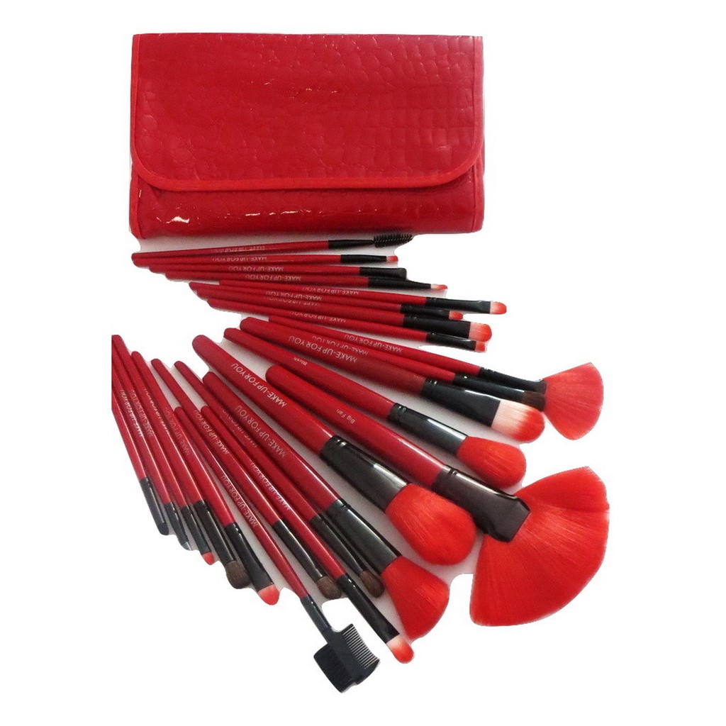 ISI 24 PCS Kuas Make Up Cosmetic Brush with Pouch Professional Brushes