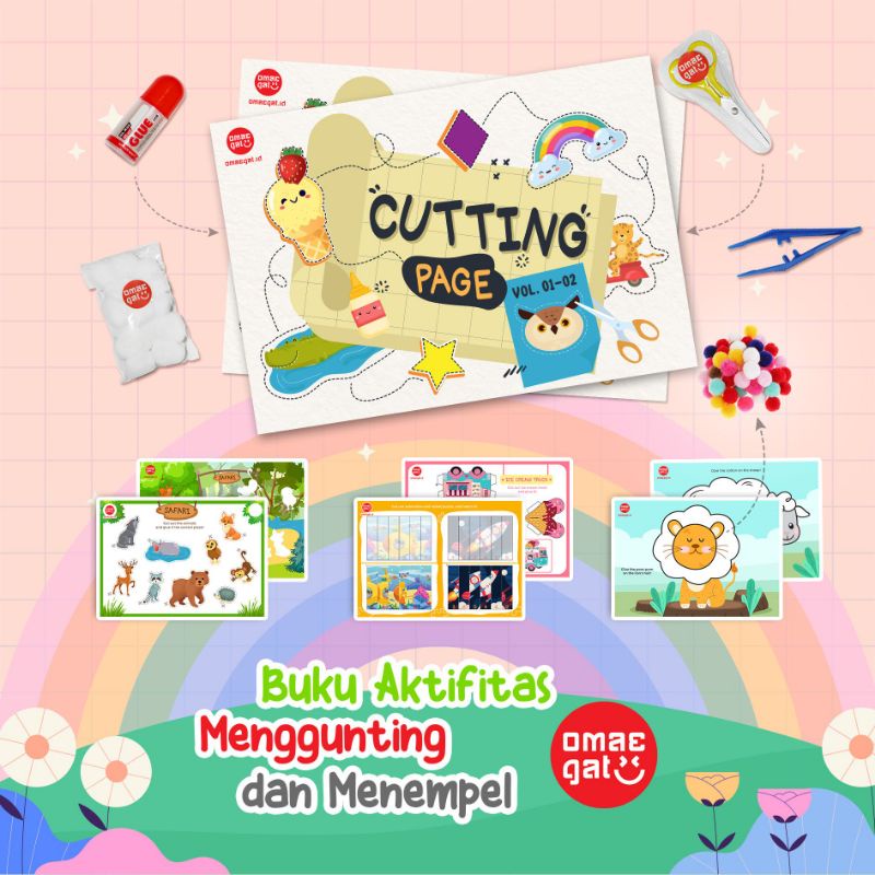 

Buku Aktivitas Anak Balita Paud Menggunting Dan Menempel Metode Montessori FREE Gunting Lem Pom pom Tweezer Montessori Activity