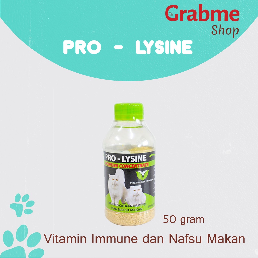 Vitamin Immune dan Nafsu Makan PRO LYSINE kucing 50 gr