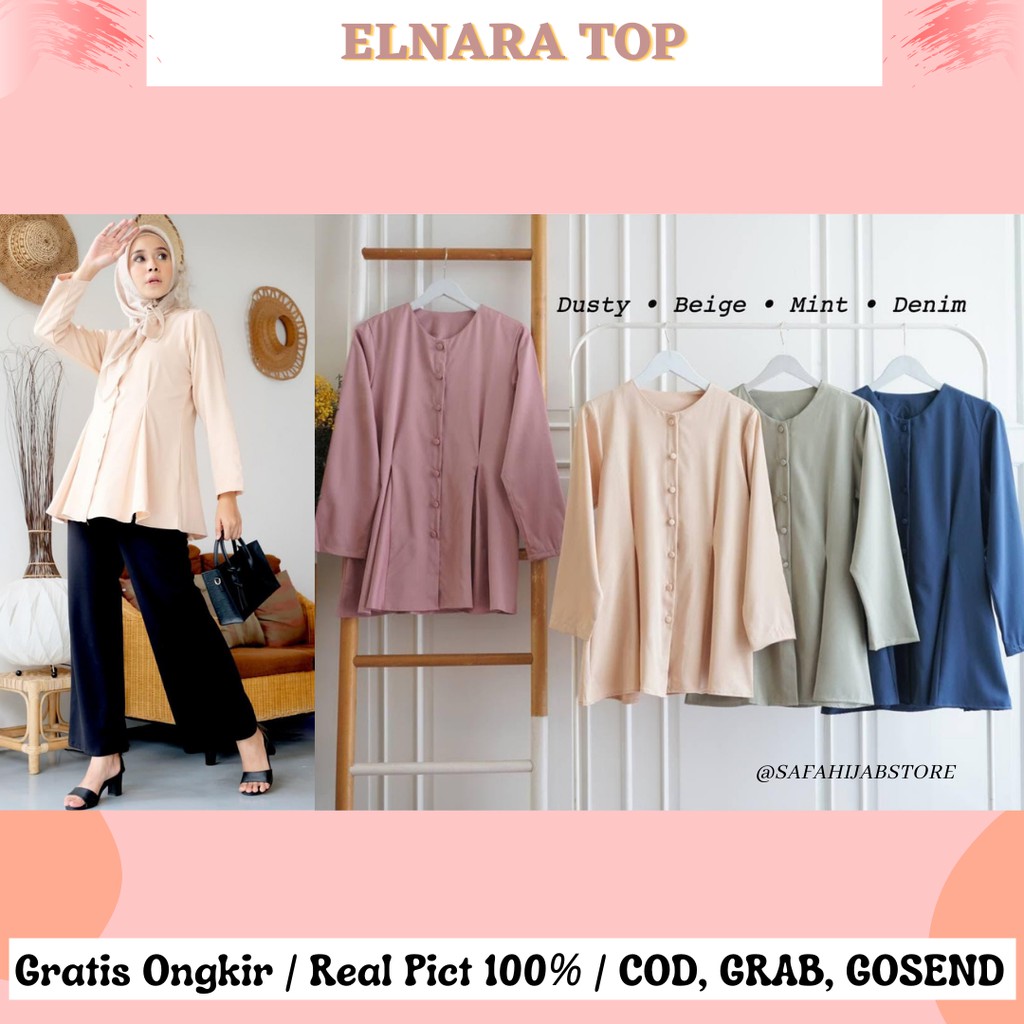 ELNARA TOP / ATASAN WANITA / PAKAIAN / BAJU KERJA