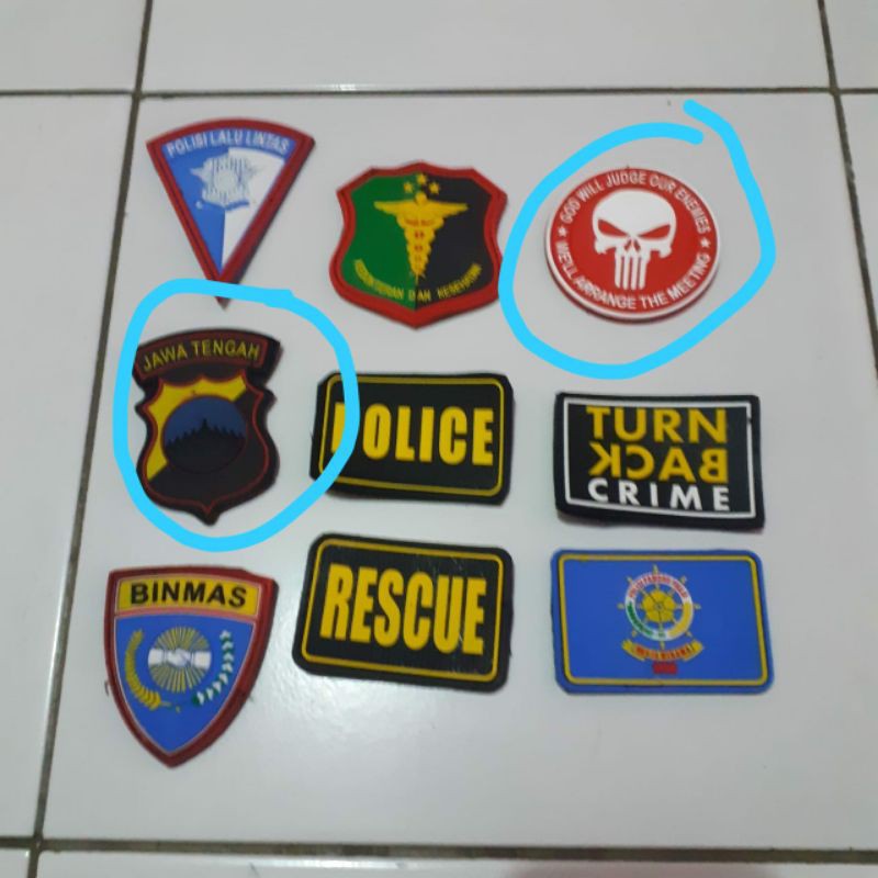 Patch rubber logo karet velcro