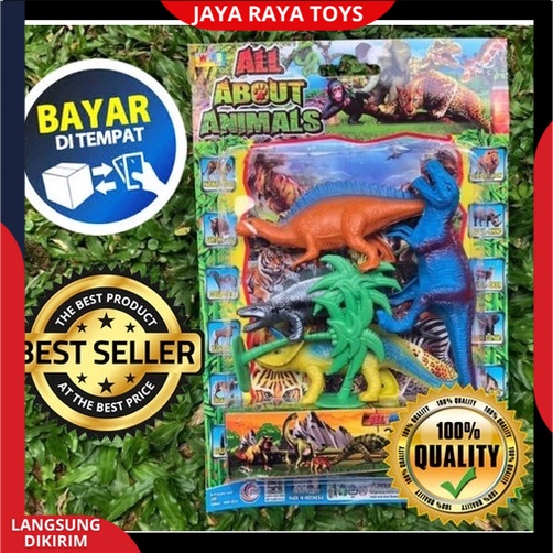 Mainan Anak Dinosaurus Isi 4Pcs Hewan Mainan Binatang Liar Buas Wild Animal Jurassicc park Murah SNI