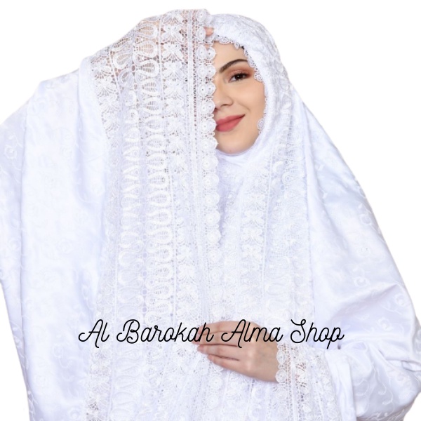 Mukena Dewasa Full Bordir/Mukena Sutra Paris Senada/Mukena Jumbo Prada Shireen Mewah
