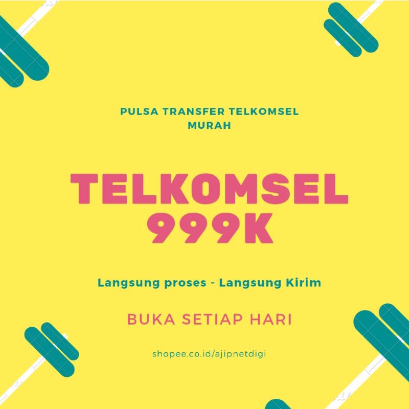 Pulsa Transfer Telkomsel 999k 1jt 999 Ribu