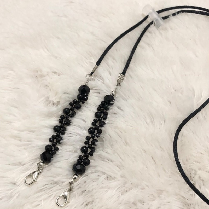 Strap masker murah / kalung masker tali masker connector cantik unik mutiara batu pecah kristal