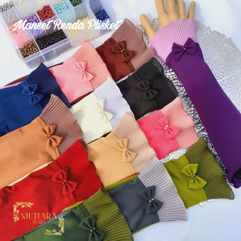 MANSET RENDA PLISKET | HANDSOCK WANITA MUSLIMAH | HANDSOCK CANTIK